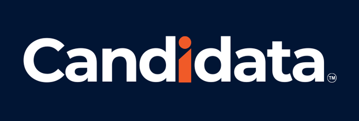 Candidata logo blue background