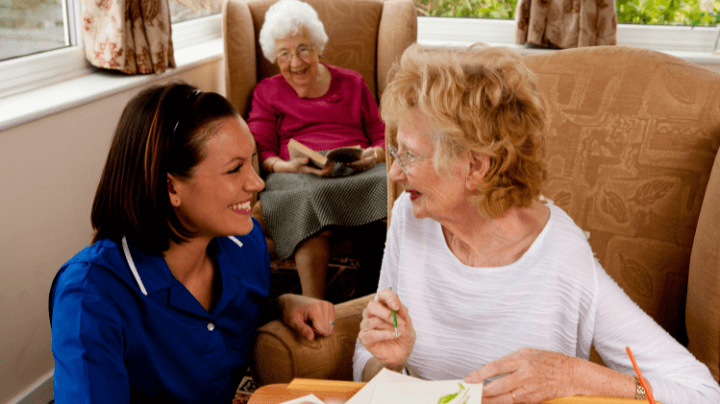 Carer and two women (1)