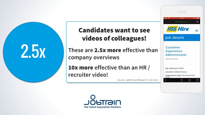 HSS Hire videos in job adverts