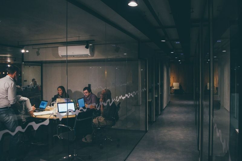 People in a serious meeting