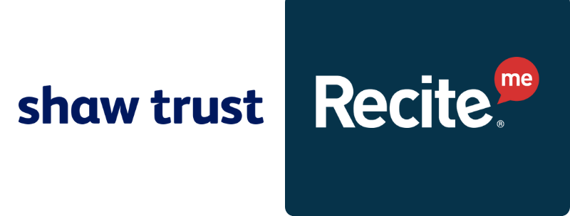 Shaw Trust and Recite Me logos